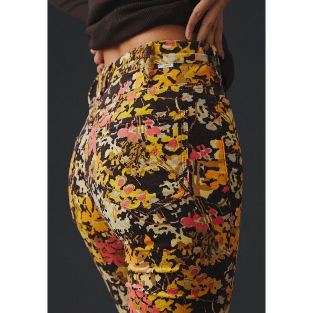 NWT Mother The Hustler High-Rise Corduroy Pants Autumn Floral Size 24 - Picture 5 of 10
